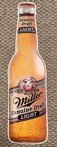 Miller Genuine Draft Light Bottle Tin Sign 30 X 9 - Picture 1 of 2