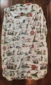 Vintage Snoopy Charlie Brown Peanuts Fitted Twin Sheet 1971 "Only Happiness" - Picture 1 of 14