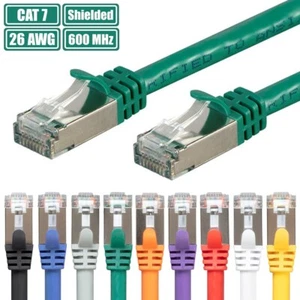 0.5FT-100FT Cat7 RJ45 Network LAN Ethernet S/FTP Shielded Cable 26AWG 600MHz LOT - Picture 1 of 12