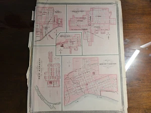 POSEY CO MOUNT VERNON - ANTIQUE original 1876 Plat Map INDIANA Atlas 17" x 14" - Picture 1 of 8
