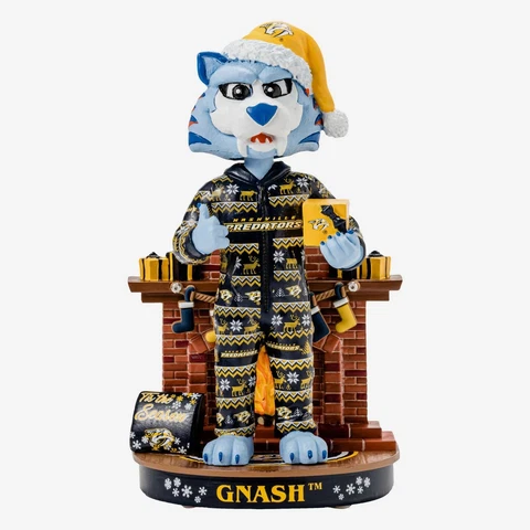 Gnash Nashville Predators Holiday Mascot Bobblehead NHL Hockey Cover