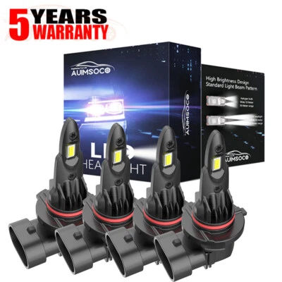 For Lincoln Mark VIII 1993-1996 LED Headlight Kit 9005 6000K White Hi/Lo Bulbs - Image 1 of 4