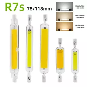 R7s LED 220V 10W 20W 78mm 118mm Tubo Vetro Lampadina COB Sostituzione Lampada Alogena - Foto 1 di 22