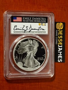 1994 P PROOF SILVER EAGLE PCGS PR70 DCAM EMILY DAMSTRA SIGNED FLAG LABEL POP 8! - Picture 1 of 3