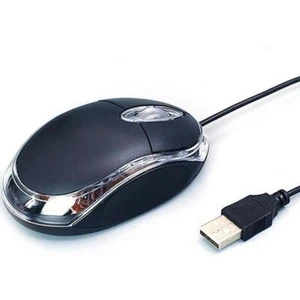 WIRED USB OPTICAL MOUSE FOR PC LAPTOP COMPUTER SCROLL WHEEL - BLACK UKN - Picture 1 of 14