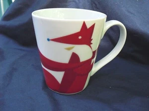 STARBUCK'S CERAMIC WHITE COFFEE MUG~RED FOX~2012 - Picture 1 of 3