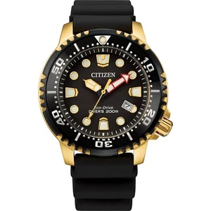 Citizen Eco-Drive Men's Diver Calendar Black Gold Tone Watch 44MM BN0152-06E - Picture 1 of 4