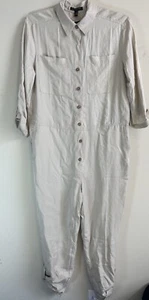 Women's JUMPSUIT Tan Khaki Banana Republic one piece Size 10 NWT - Picture 1 of 15
