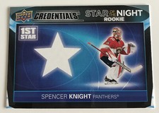 NHL Card, Spencer Knight, Rookie Star of the Night, Credetials 2021-22, Florida