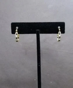 Genuine Diamond & Sapphire 10k Gold Earrings - Picture 1 of 8