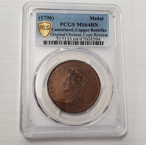 1796 Castorland Medal Copper Restrike Pcgs Ms64bn Rare Colonial US Coin - Picture 1 of 4