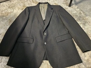 Johnny Carson Herren Nadelstreifen Blazer - Schwarz Wollmischung, Union Made USA, Klassisch - Bild 1 von 13