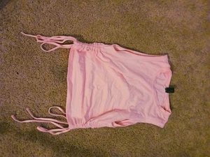 Shein Teen Pink Tank Top Girls Size S Cropped Sleeveless Ruched - Picture 1 of 1