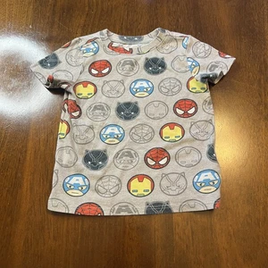 Marvel Avengers Kleinkind T-Shirt 2T grau Allover Superhelden Gesichter Kurzarm - Bild 1 von 5