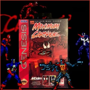 Spider-Man and Venom Maximum Carnage (Sega Genesis) Captain America! COMPLETE! - Picture 1 of 8