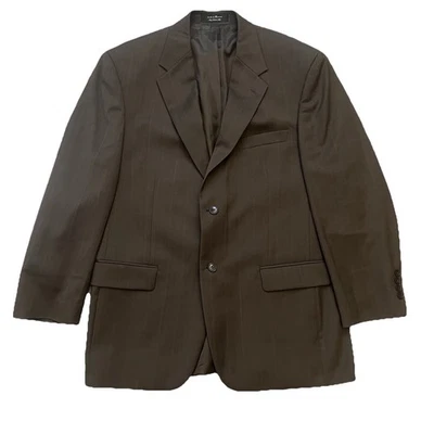 Andrew Fezza Super 100s Brown 100% Wool Blazer Mens Size 42R Sport Coat Jacket - Image 1 of 4