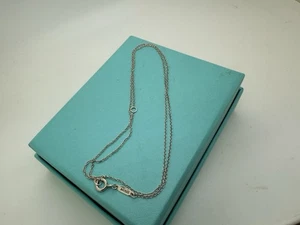 Cadena de collar ajustable de plata de ley Tiffany Co 16-18" pulgadas - Imagen 1 de 4