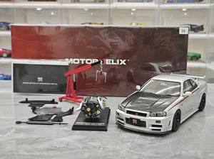 MOTORHELIX 1/18 Nissan Skyline GT-R R34 NISMO CUSTOMIZED Diecast Model Car Gifts - Picture 1 of 4