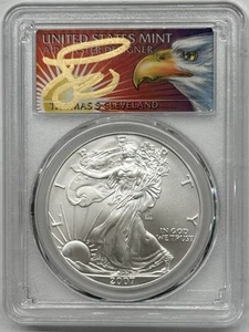 2007 $1 American Silver Eagle PCGS MS70 Thomas Cleveland Label - Picture 1 of 4