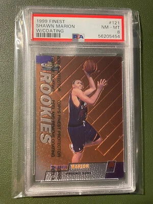 1999 年 Finest Shawn Marion 带涂层新秀 # 121 PSA 8 — 第 1/2 张图片
