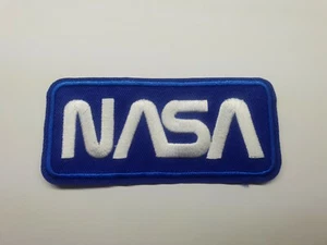 1pc NASA iron on or sew on Patch Flight suit Blue and White logo - Picture 1 of 2