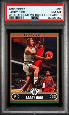 Larry Bird 2006 Topps #33 Black - Wraparound vs. Bullets - #61/99 - PSA 8 - Image 1 of 2