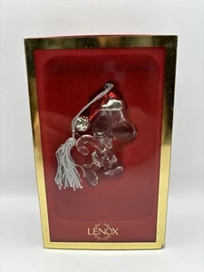 Peanuts Lenox Snoopy Holding Candy Cane Full Lead Crystal Christmas Ornament - Picture 1 of 8