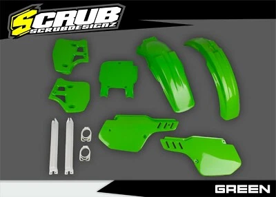 Kit de carrocería de plástico color verde/OEM Kawasaki KX500 1989-1993 Foto 1 de 4