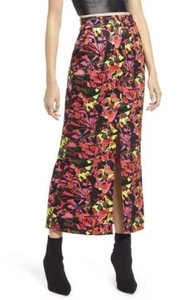 Open Edit Satin Midi Rock in Rosa Blumen Geo Gr. XXS ⭐️Neu mit Etikett⭐️ - Bild 1 von 7