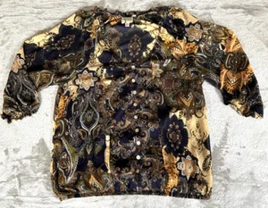 Blusa Anthropologie Higo y Flor Paisley Para Mujer Talla M Mangas Globo - Imagen 1 de 15