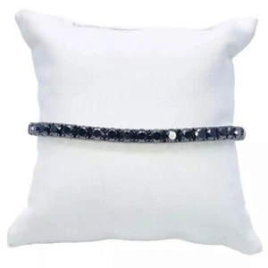 17 CT Round Lab Created Black Diamond Tennis Bracelet 14k Black Gold Plated - Picture 1 of 3
