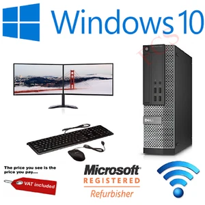 Dell Gaming & Dual Screen Quad Core i5 i7 Desktop/Tower PC Win10,16GBGT-1050 4GB - Picture 1 of 6