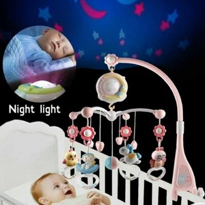 Spinning Rattle Night Light Musical Bed Bell Remote Control Baby Crib Mobile Kid - Picture 1 of 9