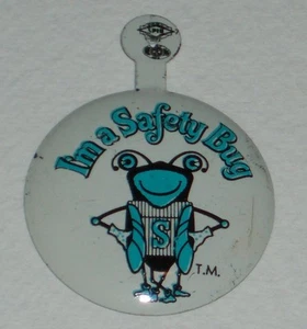 Vintage 1960's SAFETY BUG tab button premium ad character - Picture 1 of 1