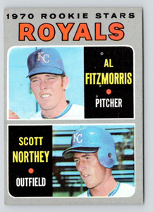 1970 Topps Card, #241 Al Fitzmorris & Scott Northey, Royals Rookie Stars