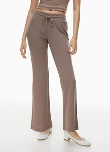 Aritzia Sunday Best Baby Waffelstrick Kick Flare Lounge Hose tief taupe Größe 2XS - Bild 1 von 10