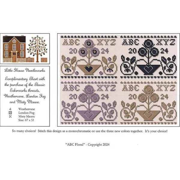 ABC Floral~Little House Needleworks - Image 1 of 1
