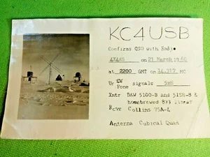 QSL ANTÁRTICA 1960 postal radioaficionado - Imagen 1 de 2