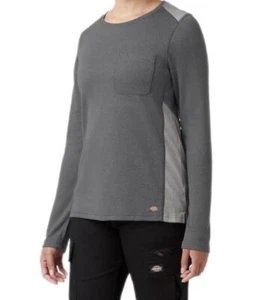 Dickies Women's Temp IQ 365 Long Sleeve Pocket Shirt Dark Heather Gray Small NWT - Picture 1 of 18