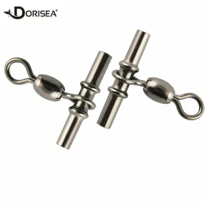 30~100 pcs Cross-line Crane Fishing Swivels 3 Way T-Shape Fishing Swivel Sleeves - Picture 1 of 31