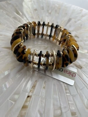 PULSERA TRINA TURK MUESTRA 4” ELÁSTICA CAPARAZÓN DE TORTUGA - LA4 Foto 1 de 4