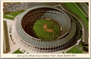 1965 Atlanta, GA Postcard "THE ATLANTA STADIUM" Aerial View / Braves & Falcons - Picture 1 of 2