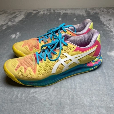 Zapatillas de tenis para mujer ASICS Gel Resolution talla 8,5 amarillo rosa azul Foto 1 de 4