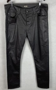 True Religion Dean Taper Pants Men’s Leather Look Goth Size 38 (40x32.5) - Picture 1 of 8
