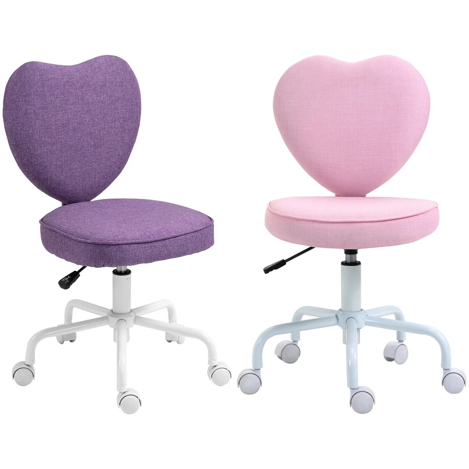 HOMCOM Silla de Oficina Diseño Respaldo en Forma de Corazón con Altura Ajustable Foto 1 de 1