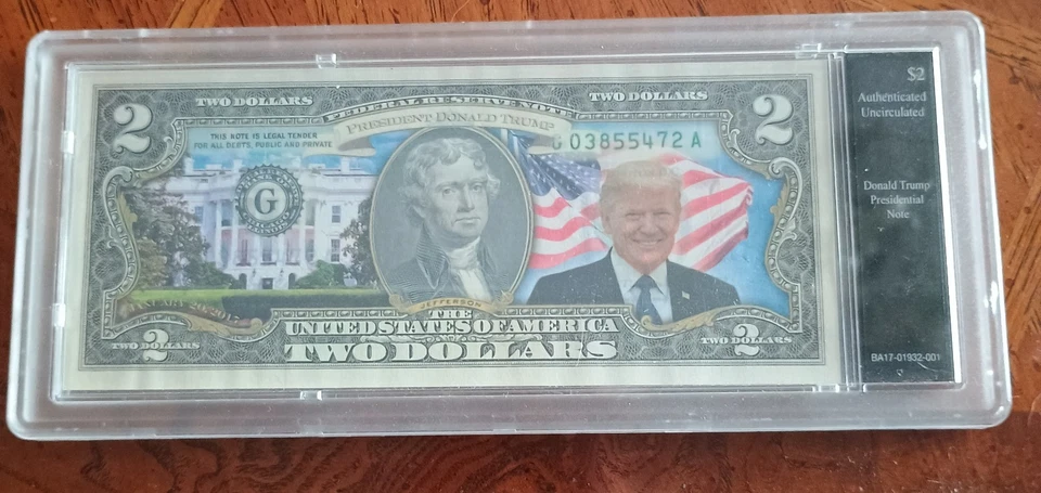 Donald Trump MAGA $2 Bill Sealed “Presidential Note” Rare Auth Uncirculated 001 - Image 1 of 4