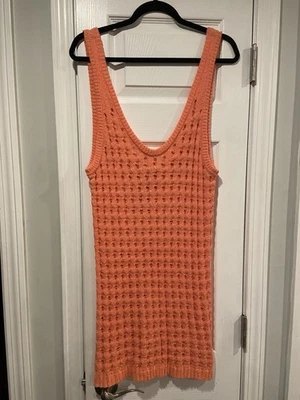 Nuevo con etiquetas Vestido Uncharted Threads Talla L Coral Elástico Tejido Crochet Terry Cubrir Foto 1 de 4