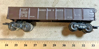 Marx 339234 Canadian Pacific Brown Drop End Gondola 8 wheels G Trucks O Gauge - Image 1 of 4