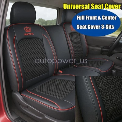 Funda de asiento delantera de cuero sintético perforada negra para Toyota Car 3 Foto 1 de 4