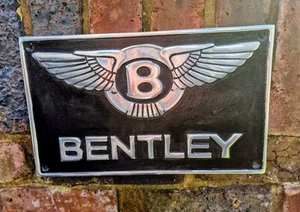 Bentley Aluminium Wall Plaque Sign Advertising 30cm Garage Man Cave Logo - Picture 1 of 2